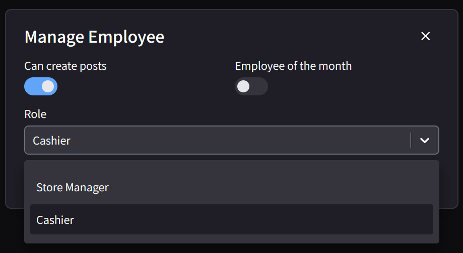 Example for business-role usage