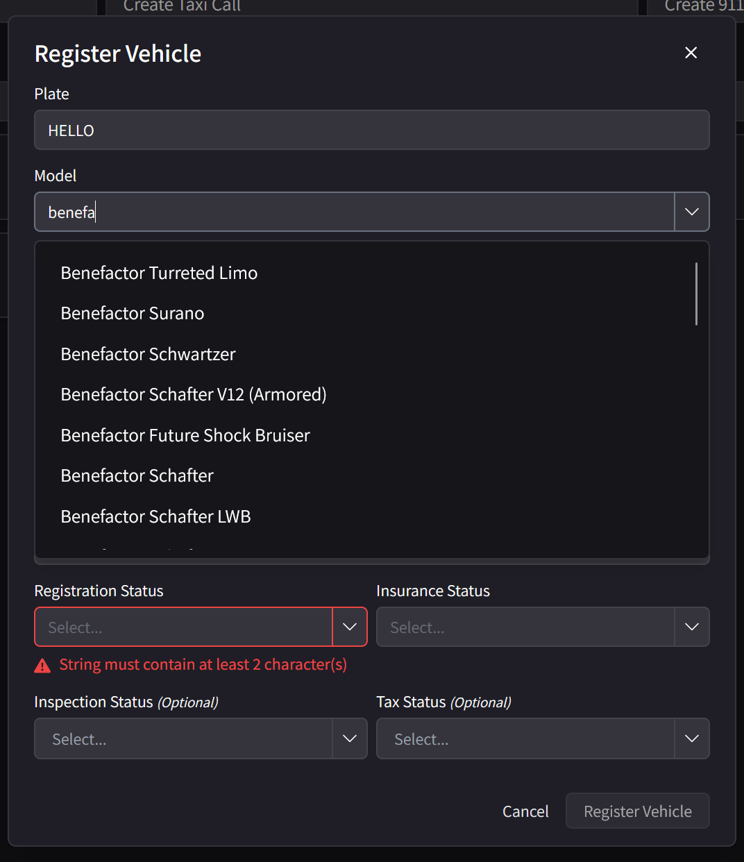 Vehicle Registration